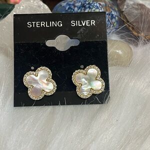 Sterling Clover MOP Earrings